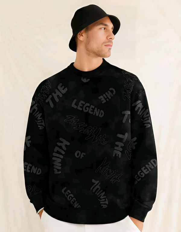 Jump Cuts AOP Black Fleece Jacket - Printed Streetwear