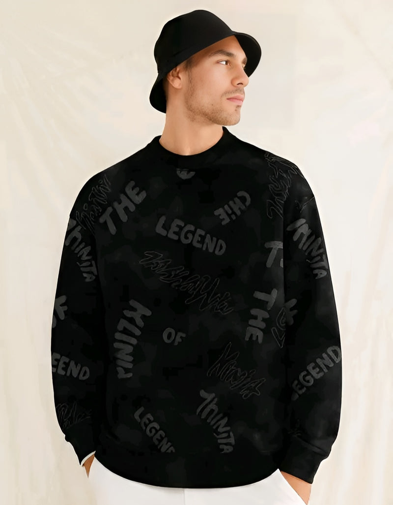 Jump Cuts AOP Black Fleece Jacket - Printed Streetwear