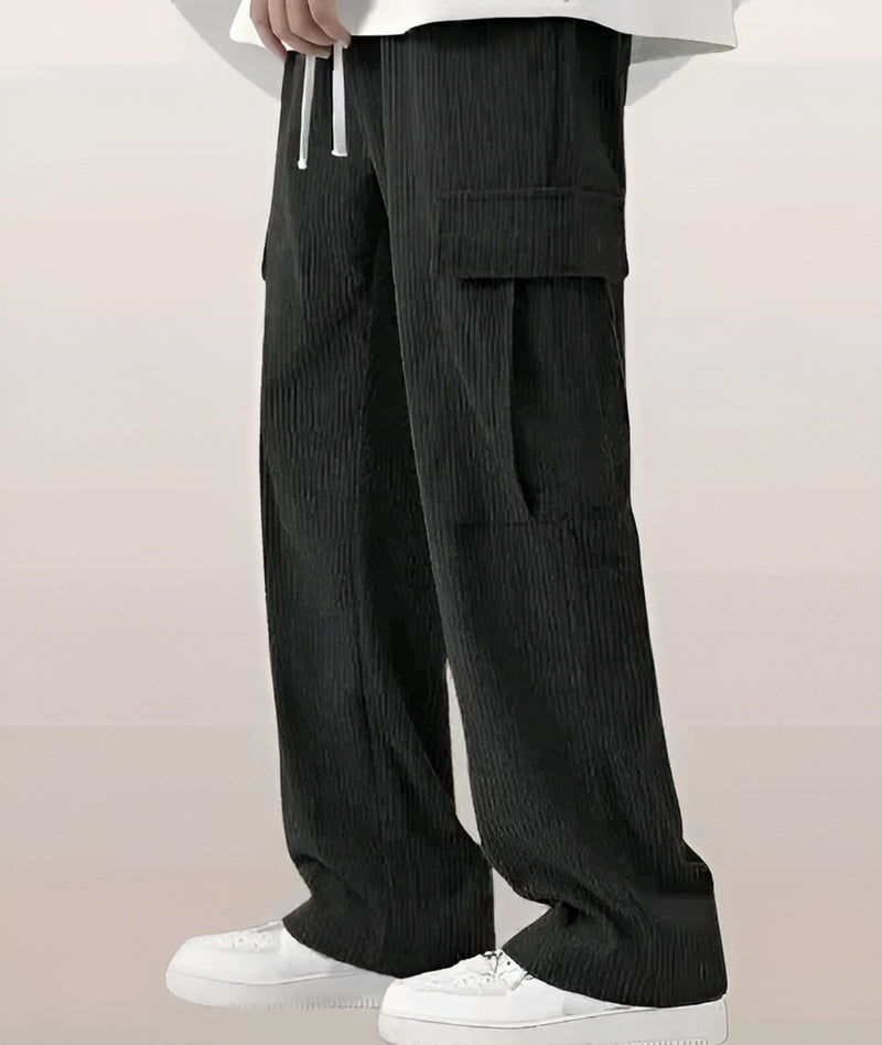 Cotton Blend Cargo Trousers - Elastic Waist Comfort Fit