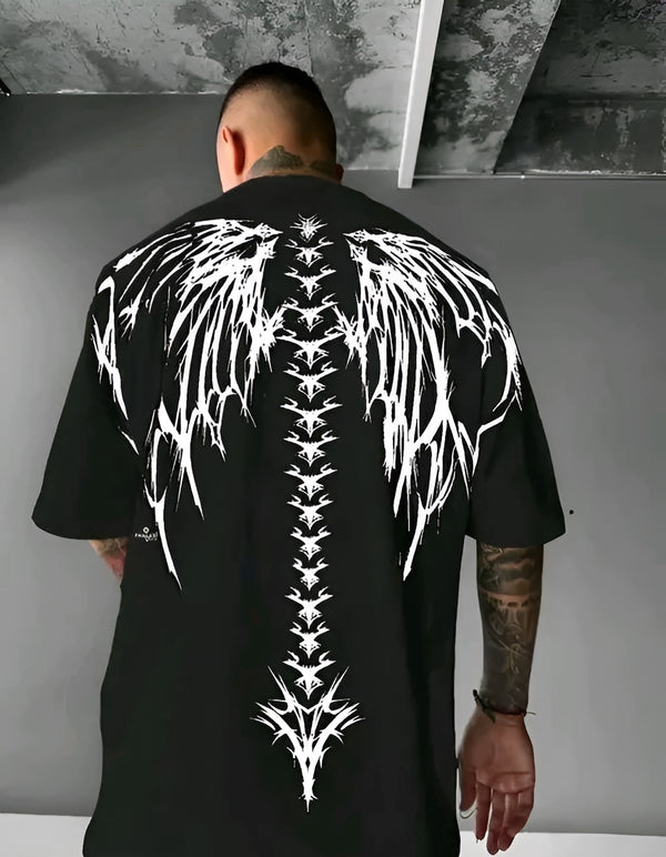 Aesthetic Oversized Tee - Black Print