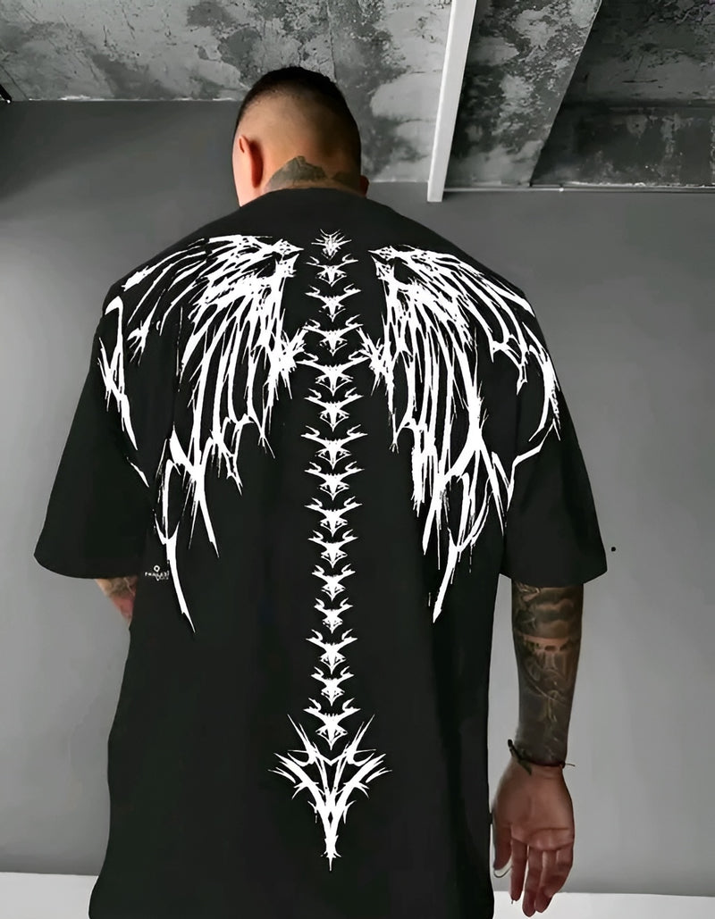 Aesthetic Oversized Tee - Black Print