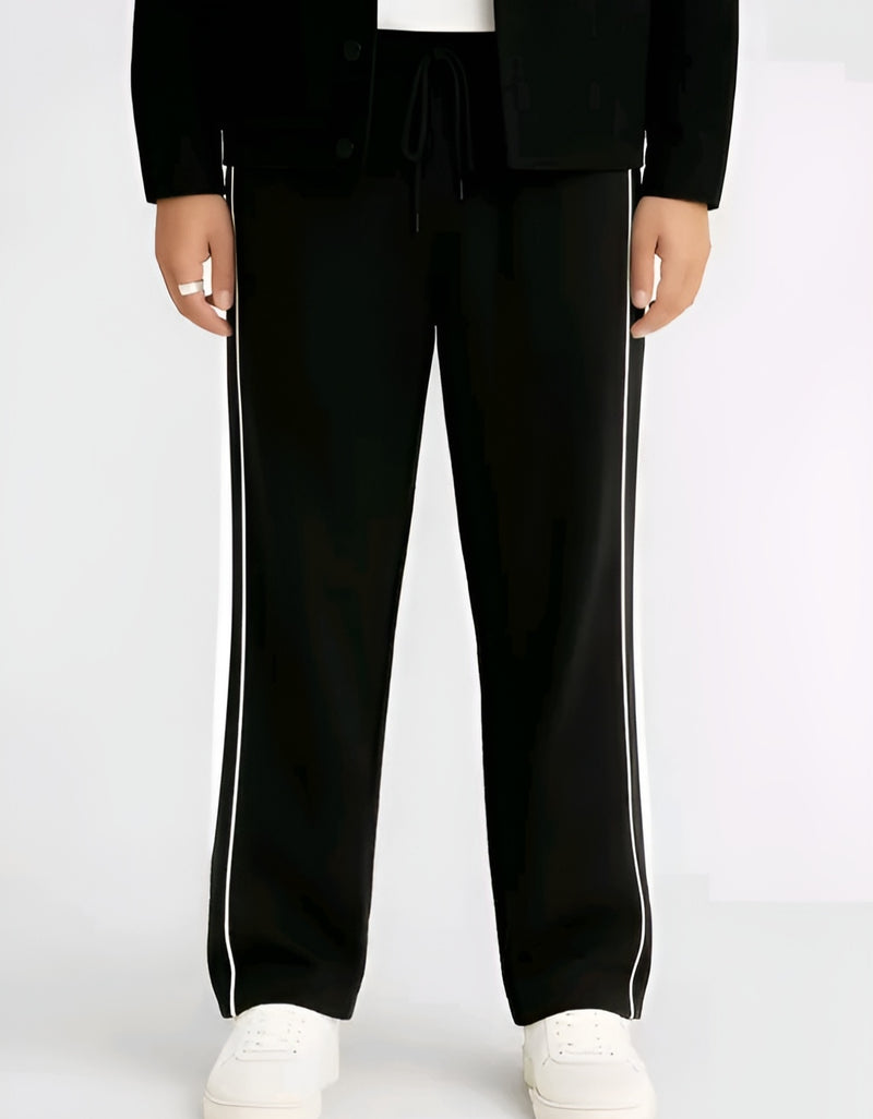 Black & White Striped Trackpants - Baggy