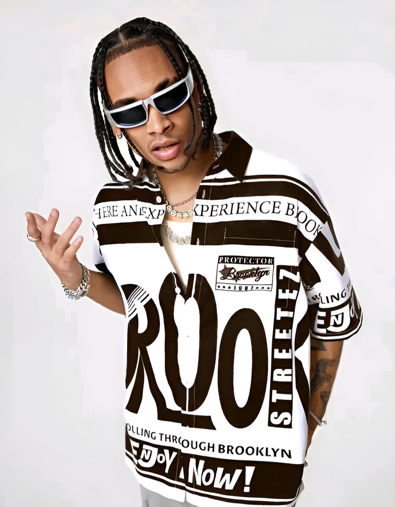 Typography Print Polo Tee - White