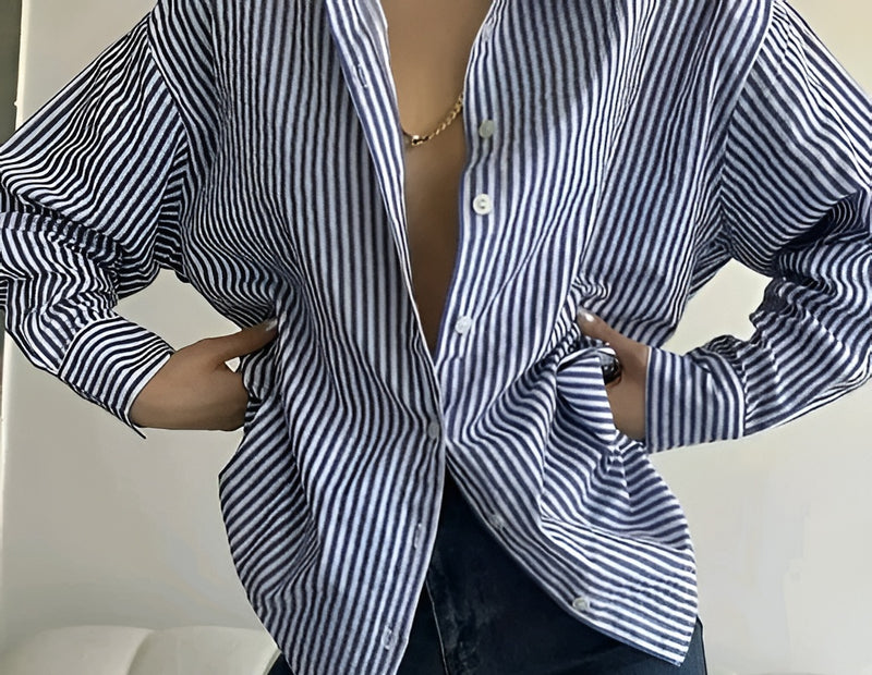 Cotton Striped Shirt - Effortlessly Cool Every Time 🔥