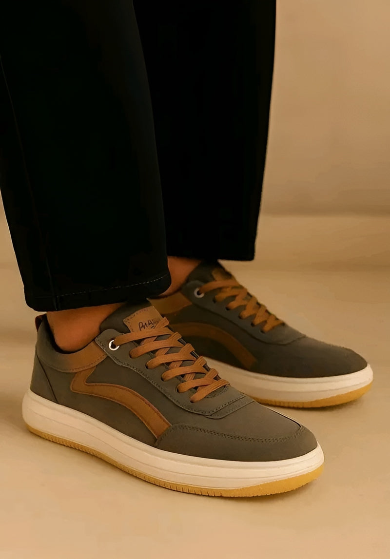 TEXTURED Color-Block Suede Sneakers - Respect On Sight 👑