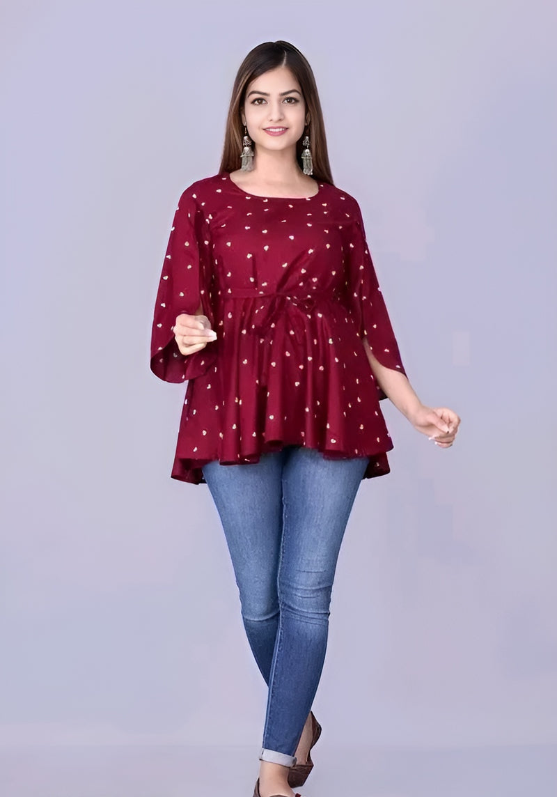 Glamorous Rayon Printed Top - Effortless Chic 💫