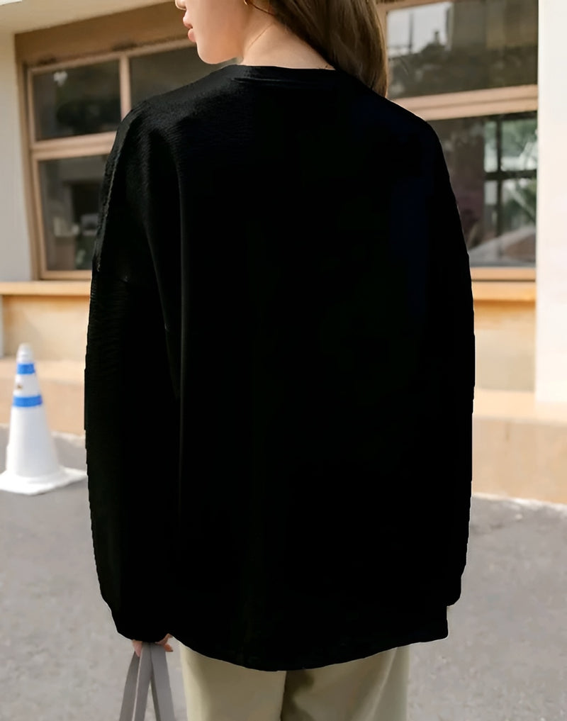 Waffle Cotton Korean Top - Cozy Main Character Era 🤍