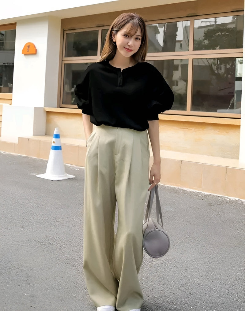 Waffle Cotton Korean Top - Cozy Main Character Era 🤍