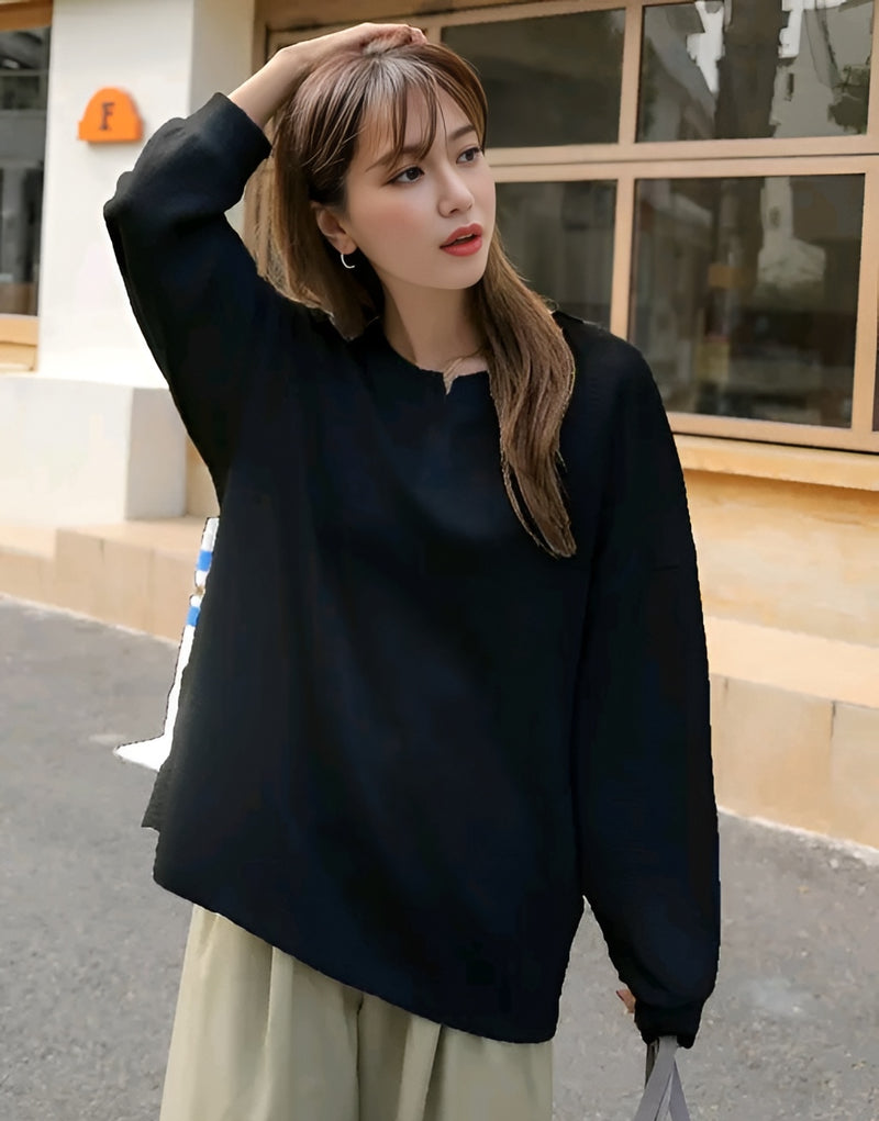 Waffle Cotton Korean Top - Cozy Main Character Era 🤍