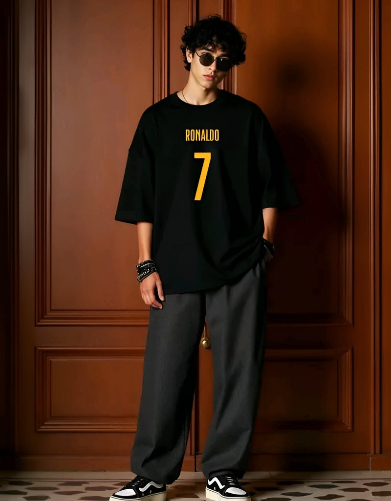 Oversized Trendy Print Tee - Built Different Energy 👑