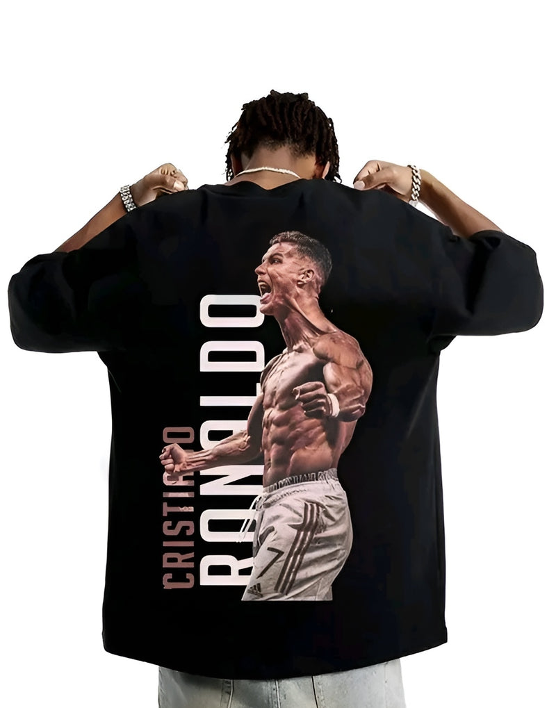 Oversized Trendy Print Tee - Built Different Energy 👑