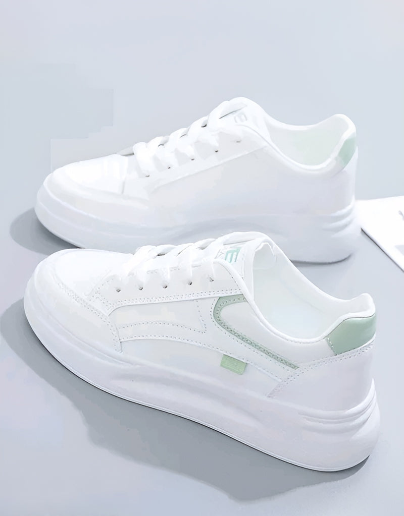 White Casual Sneakers - Clean Girl Energy Daily 👟