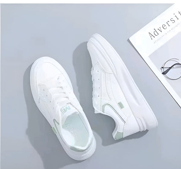 White Casual Sneakers - Clean Girl Energy Daily 👟