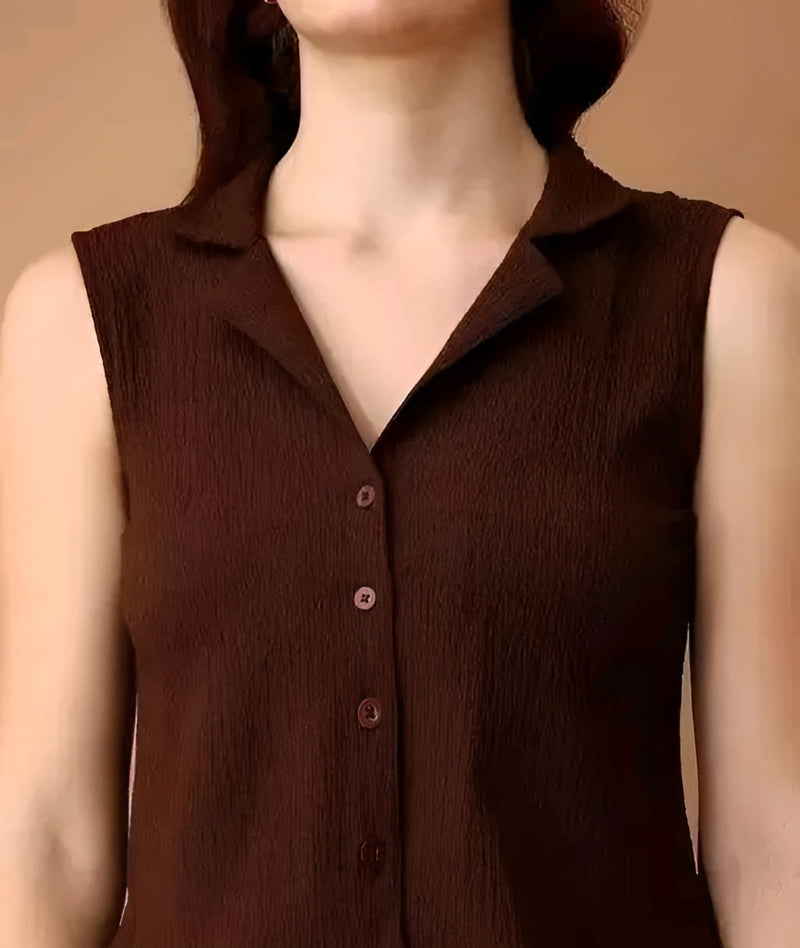 Brown Sleeveless Coord Set - Elevated It-Girl Era 🤎