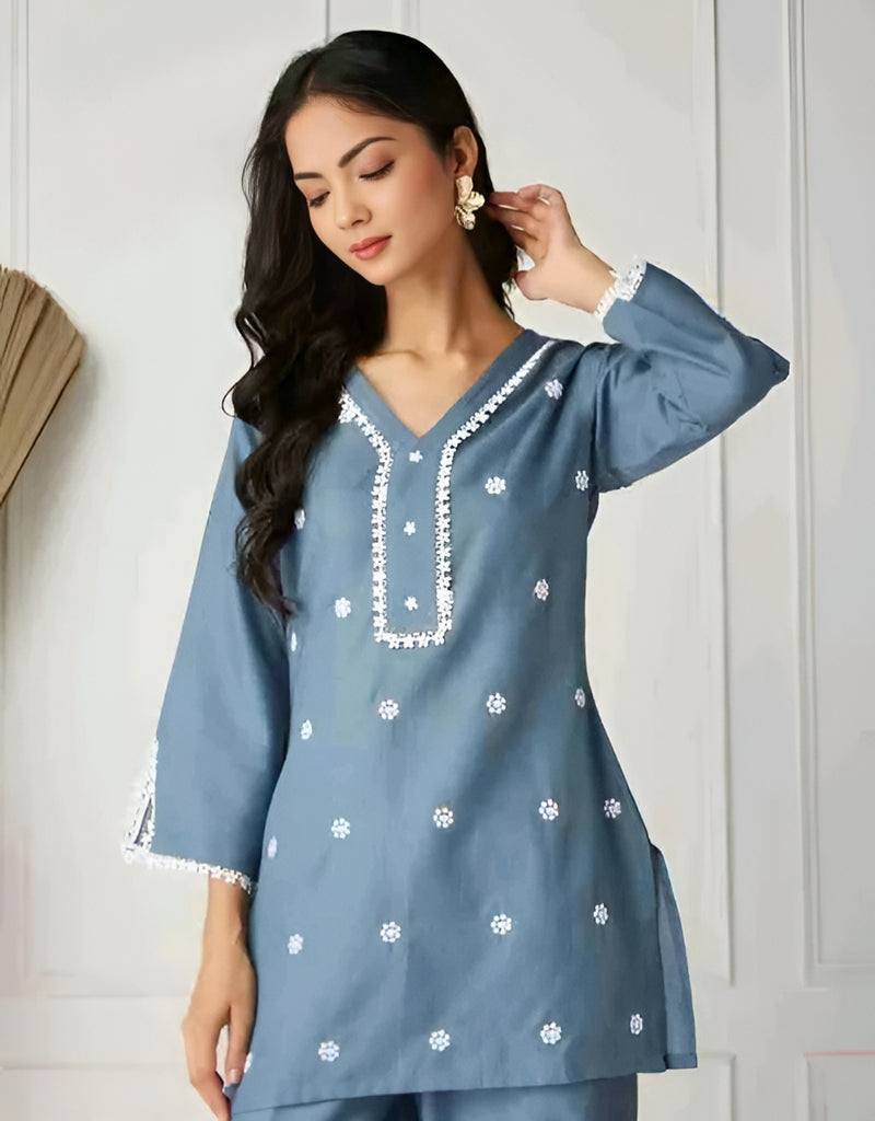 Cotton Embroidered Coord Set - Breezy Summer Elegance 🌸