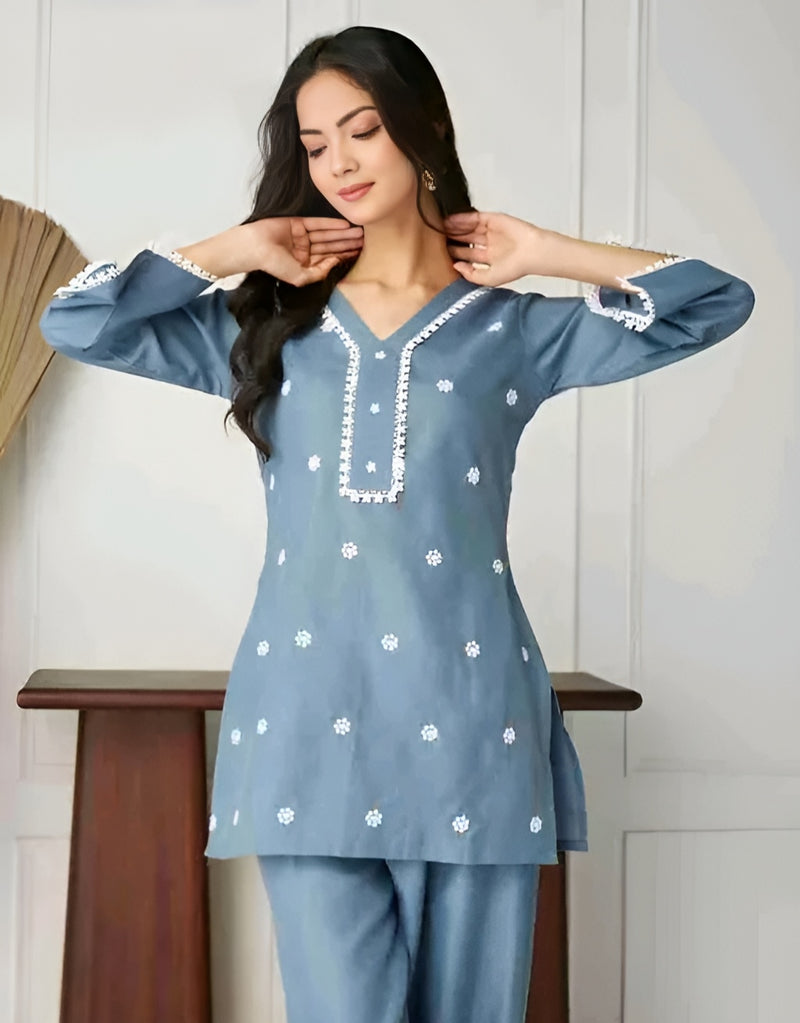 Cotton Embroidered Coord Set - Breezy Summer Elegance 🌸