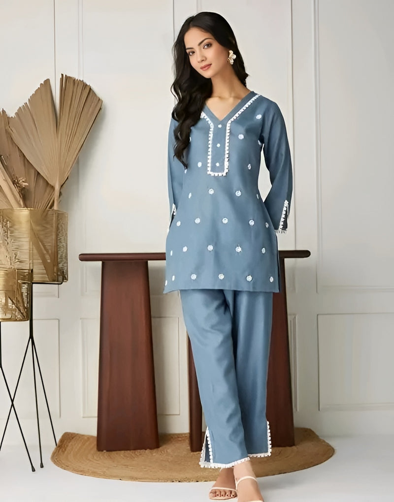 Cotton Embroidered Coord Set - Breezy Summer Elegance 🌸