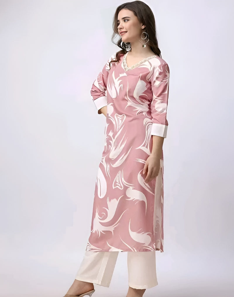 Pink Lace Embroidered Kurta Set - Party Ready Vibes 💕