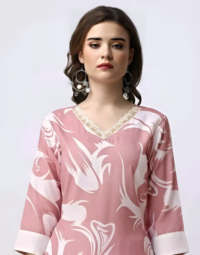 Pink Lace Embroidered Kurta Set - Party Ready Vibes 💕