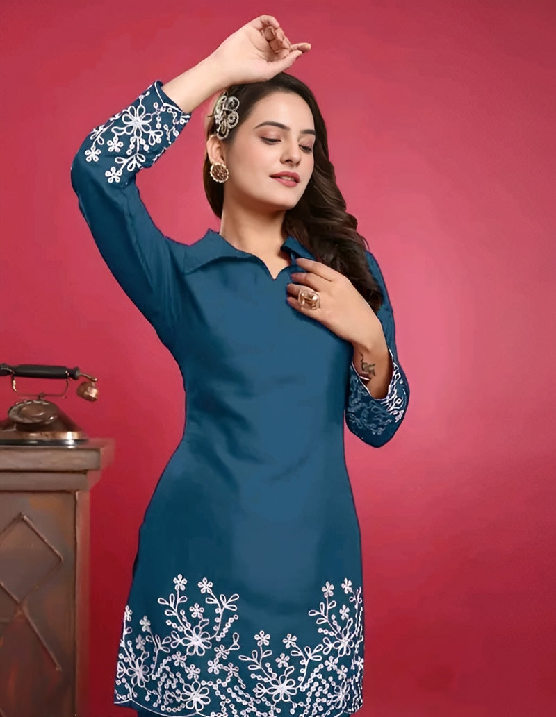 Teal Chikankari Coord Set - Timeless Everyday Luxury 💙