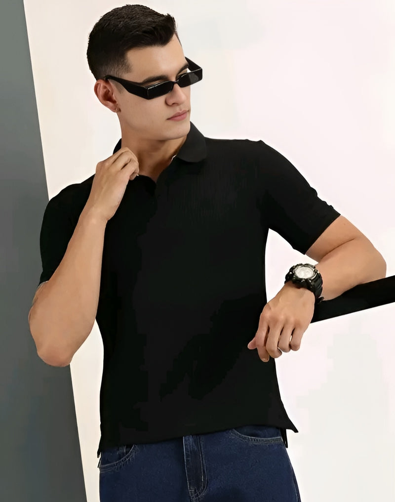 Cotton Textured Polo - Refined Power Casual 👔