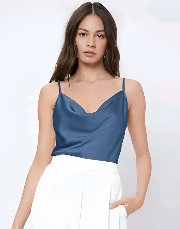 Blue Satin Cami Top - Effortless Luxury Everyday 💙