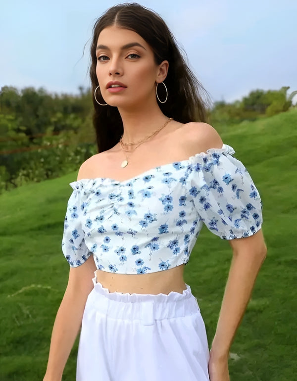 Off-Shoulder Multicolor Top - Vibrant Main Character Vibes