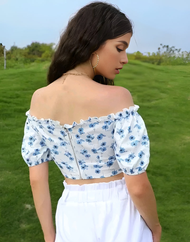 Off-Shoulder Multicolor Top - Vibrant Main Character Vibes