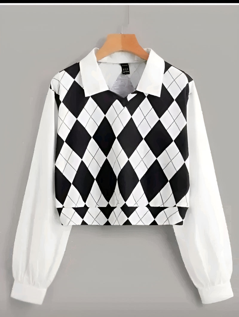 Classic Lycra Printed Top - Timeless Comfort Daily 💙