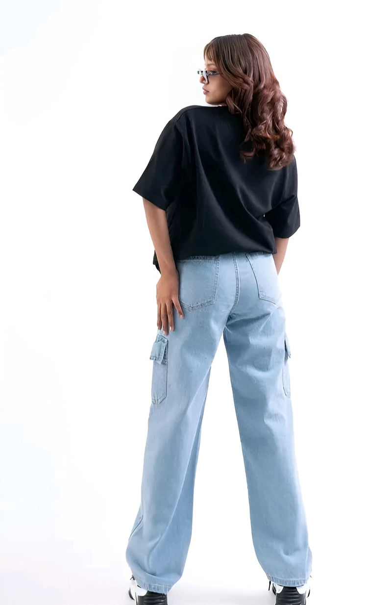 High Waist Cargo Pocket Jeans - Main Character Vibes 🔥