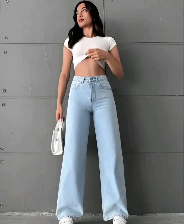 Ice Blue Wide Leg Jeans - Summer Dream Energy ☁️