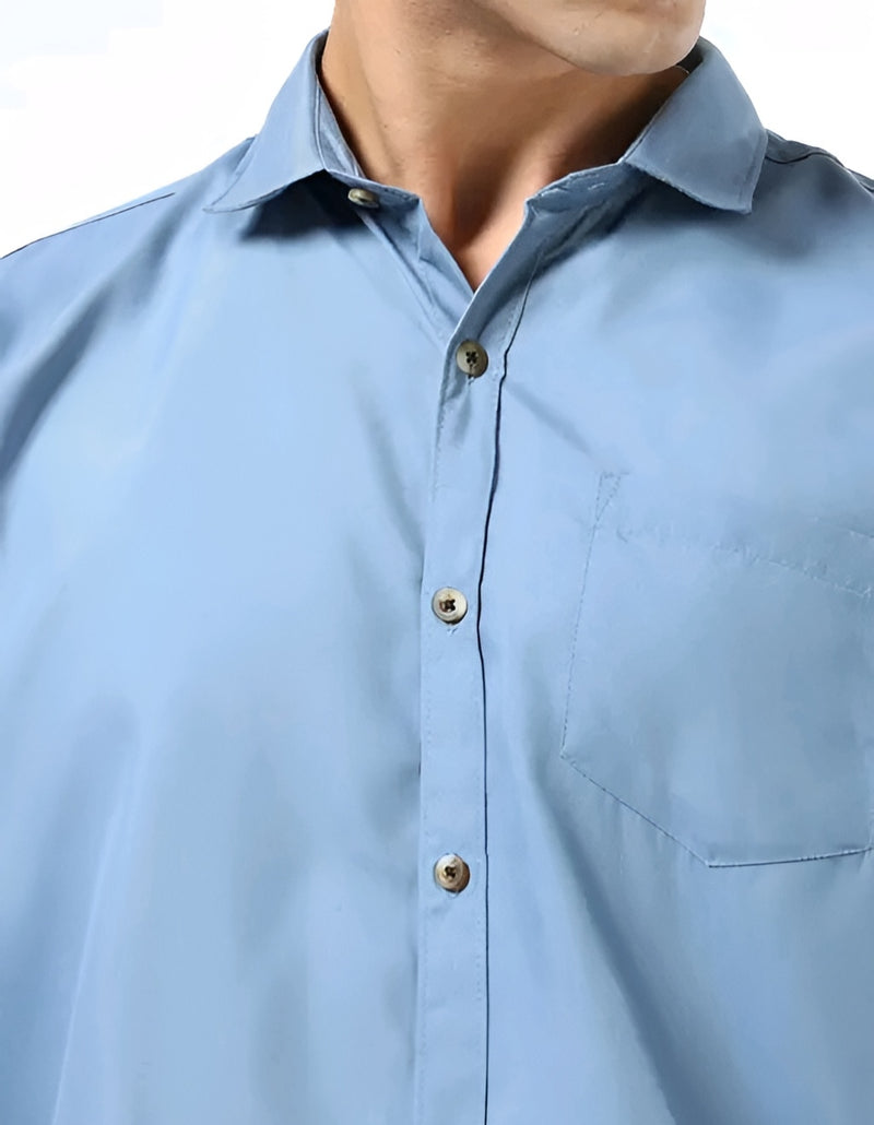 Sky Blue Solid Shirt - Approachable Alpha Vibes ☁️