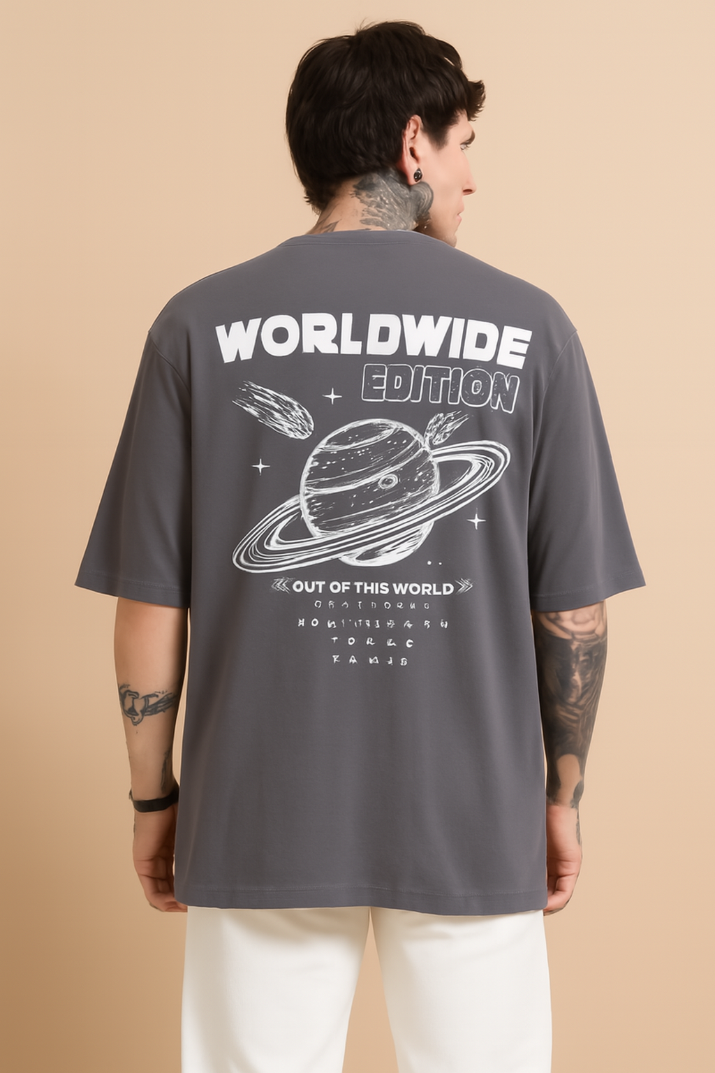 Graphic Oversized Cotton Tee - Short Sleeve