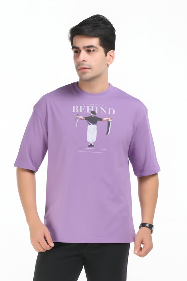 Purple Anime Oversized Tee - Front Print
