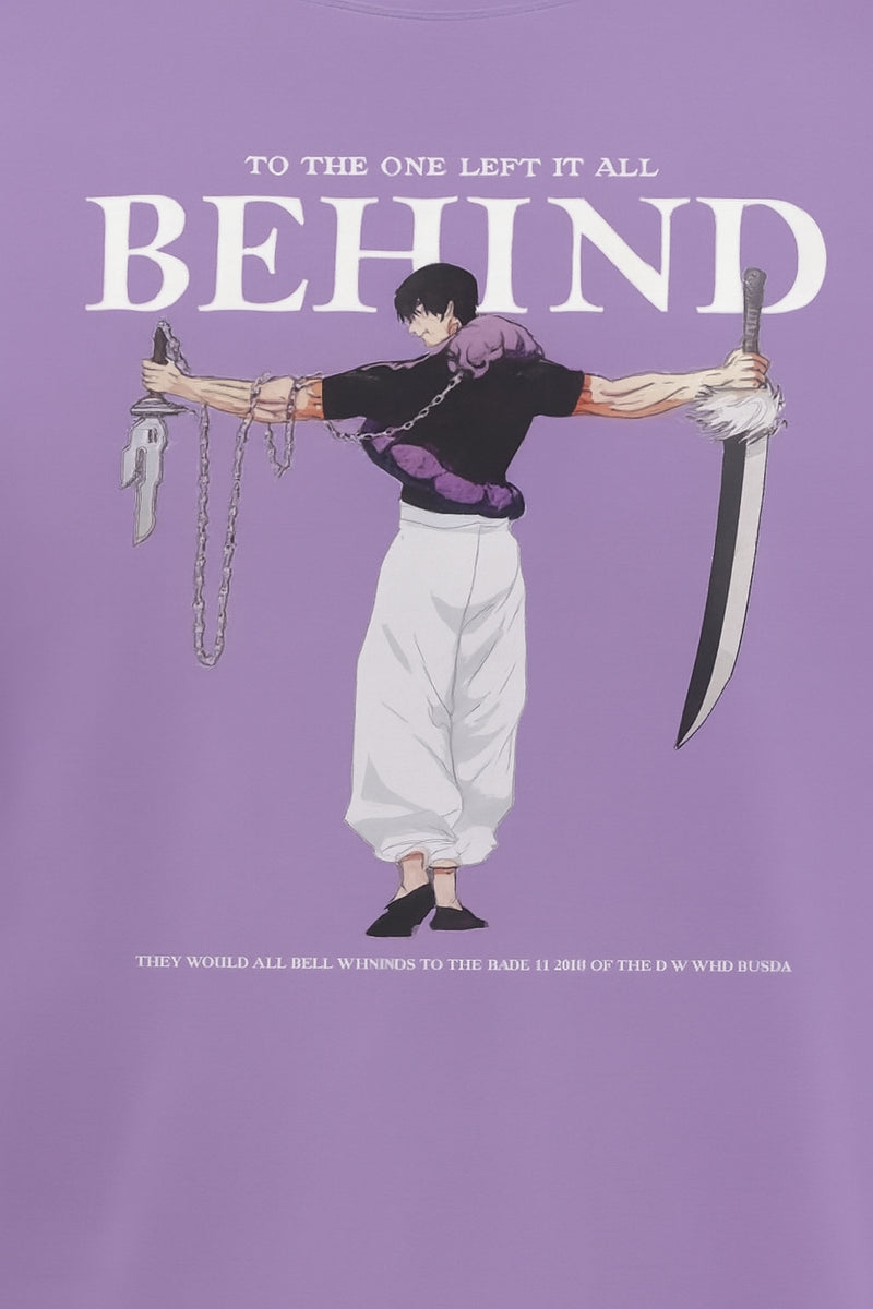 Purple Anime Oversized Tee - Front Print