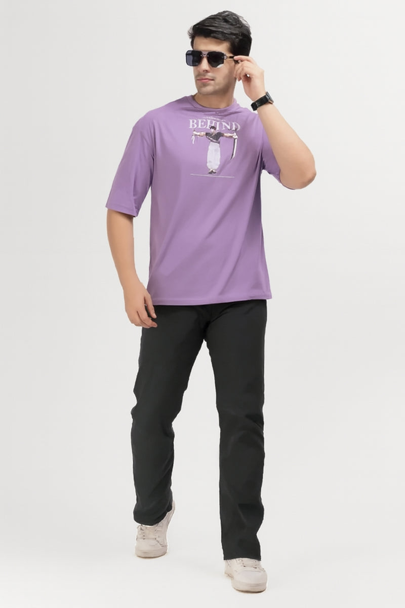 Purple Anime Oversized Tee - Front Print